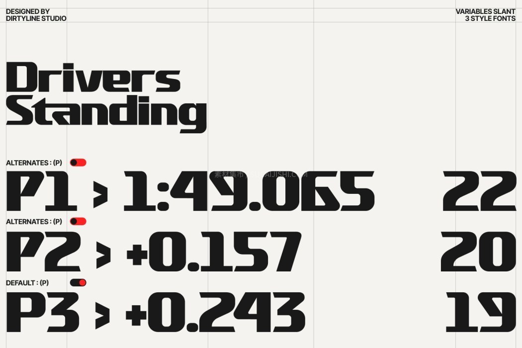 DX Overrun竞速机甲风赛车可变字体
